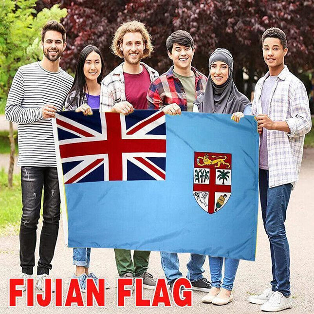 Large Fiji Fijian Flag Pacific Island Heavy Duty Outdoor 90 X 150 CM - 3ft x 5ft - Aimall