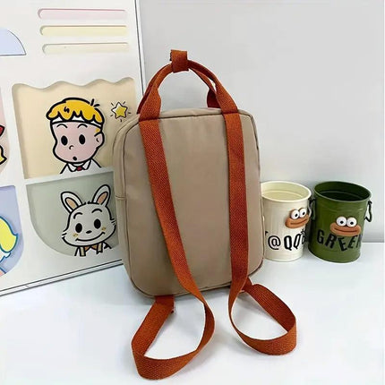 Dinosaur Canvas School Backpack Cartoon Shoulder Bag for Kids Small Travel Bag