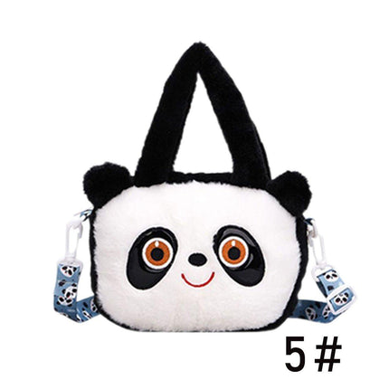 Kids Cartoon Panda Crossbody Bag Plush Ladies Shoulder Bag Cute Panda Design