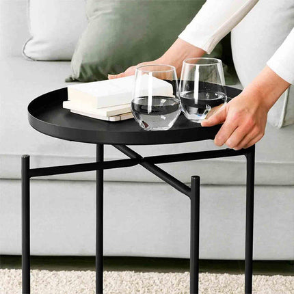 Small Coffee Table Simple Tray Mini Round Table Compact Side Table Living Room