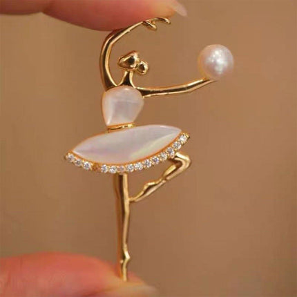 Elegant Ballet Girl Brooch Set Charming Dance Accessories Perfect Gift Idea