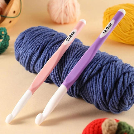 4pcs Weave Yarn Craft Tools Ergonomic Handle Non-Slip Knitting Needles Crochet Hooks - Aimall