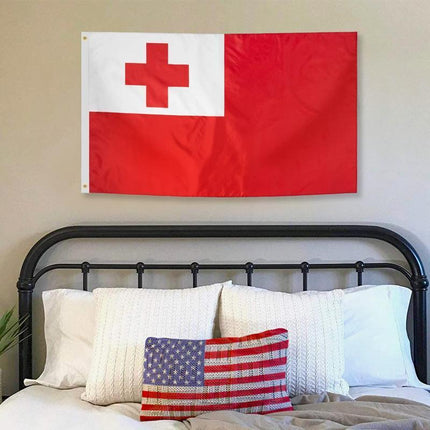 90 X 150CM Tongan Flag Large Puleʻanga Fakatuʻi ʻO Tonga Flag - Aimall