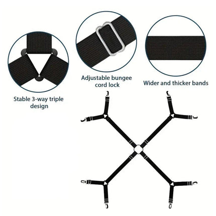 Adjustable Comforter Sheet Buckle Fixer Non-Slip Elastic Clip for Bedding Secure