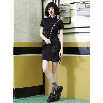 Girls Retro Cheongsam Dress French National Style Fashion Improved Qipao