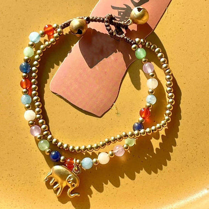 Handmade Ethnic Style Tibetan Bracelet Nepal Copper Bead Colourful Jewelry