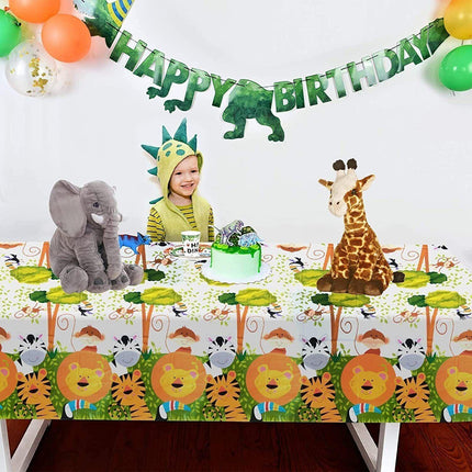 Animal Jungle Zoo Safari Party Supplies Plastic Tablecloth Table Cover - Aimall