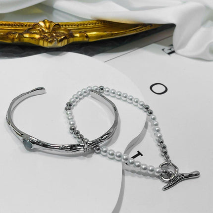 2PCS Luxury OT Buckle Bracelet Set Fashion Jewelry Women High-grade Design