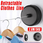 Black Round Wall Mounted Retractable Clothesline for Bathroom Balcony Hotel Use