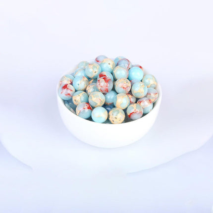 Blue Shoushan Stone Beads Blue Emperor Stone Beads Semi-finished DIY Accessories