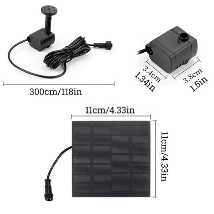 Solar Powered Square Fountain Outdoor Water Feature Garden Pond Pool Decor