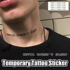 Devil Does Not Sleep English Tattoo Darkly Temporary Body Art Sticker Waterproof - Aimall