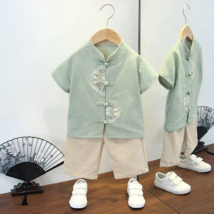 Chinese Style Boys Tang Suit Summer Hanfu Dress Traditional Outfit