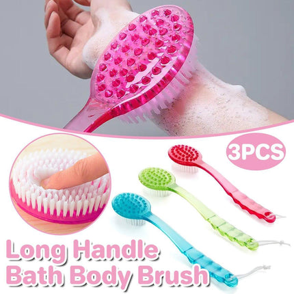 3X Back Cleaning Tool Body Long Handle Shower Brush Bath Sponge Massager Scrubber