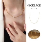 Rice Pearl Titanium Steel Necklace Women Pendant Retro Clavicle Sweater Chain