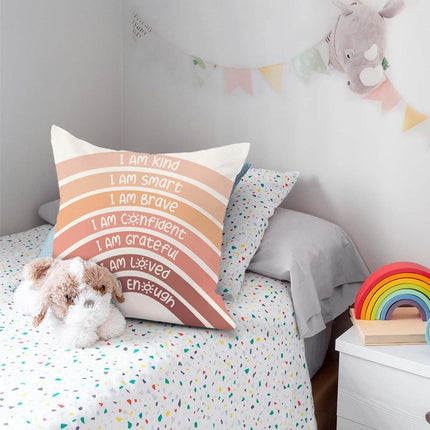 6pcs Rainbow Boho Inspirational Cushion Cover Set Home Decor Throw Pillow Case