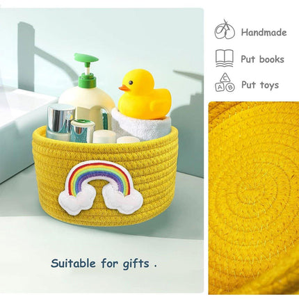 2PCS Handmade Storage Basket Desktop Organizer Placement Basket for Miscellaneou