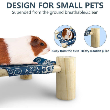 Breathable Wooden Hamster Bed Nest Supplies Dismantle Washable Hammock Pet House