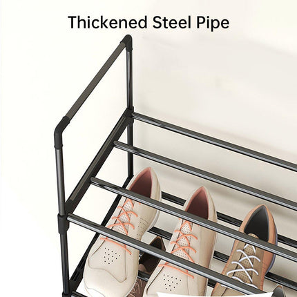 4-Tier Metal Shoe Rack Organizer Dustproof Shoe Cabinet Storage Shelf for Home