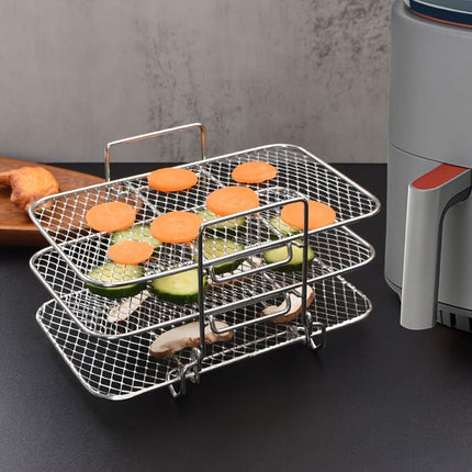 304 Stainless Steel Multi Layer Detachable Air Fryer Mesh Thickened Grill Shelf