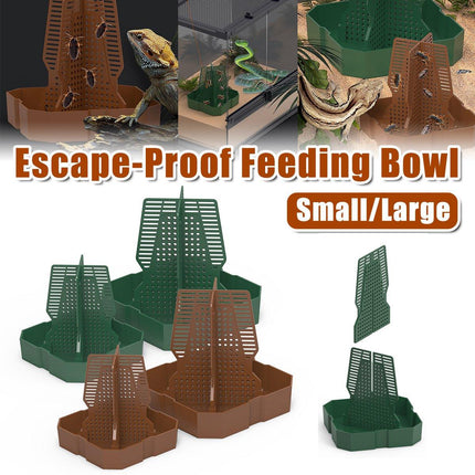 Reptile Anti Escape Feeding Basin Self Catch Feeder for Lizard Snake Pet Care