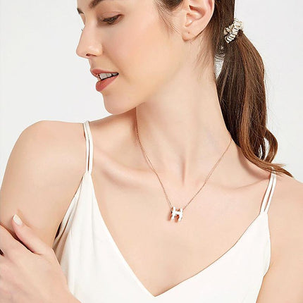 High version clavicle chain H enamel letter POP necklace women's oval rose gold pendant jewelry factory wholesale