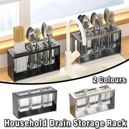 3Holes Multifunctional Kitchen Storage Rack Built-in Storage Box Chopstick Holder