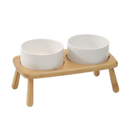 Ceramic Elevated Dog Bowl Anti-Slip Double Bowl for Small Medium Large Dogs
