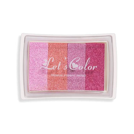 4Colours Fingerprint Stamp Set with Plastic Case Washable Color DIY Ink Pad - Aimall