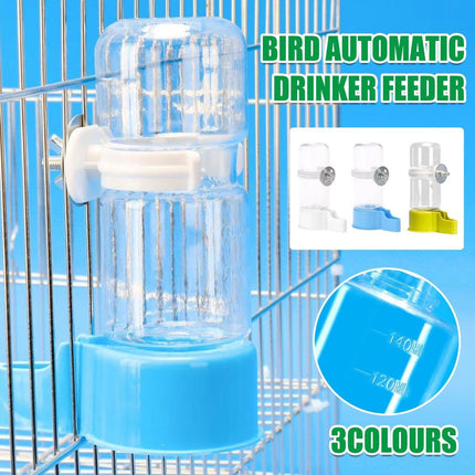 Pet Bird Waterer Automatic Water Feeder Adapter Parrots Cage Drinker Parrots