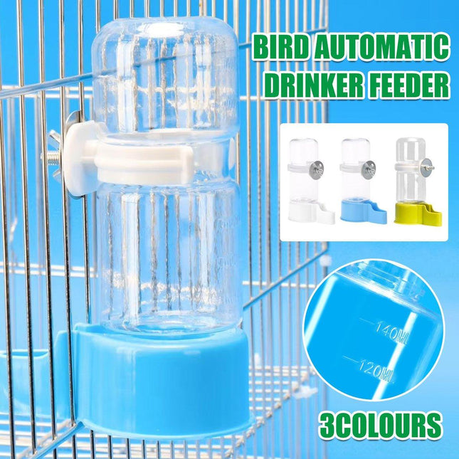 Pet Bird Waterer Automatic Water Feeder Adapter Parrots Cage Drinker Parrots