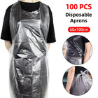 100pcs Disposable Transparent Apron Waterproof Anti Fouling for Kitchen Catering