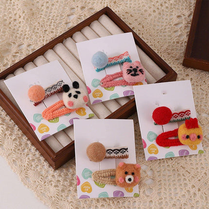 Cute Cartoon Cube Animal Hairpin Fall Winter Fashion Hair Accessories for Women