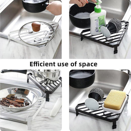 Kitchen Corner Shelf Triangle Countertop Organizer Multifunction Storage Rack
