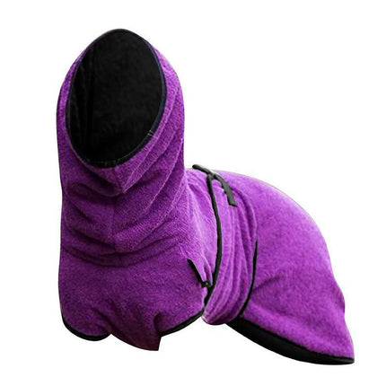 Pet Bathrobe Clothes Dog Towel Drying Robe Soft Warm Super Absorbent Purple - Aimall