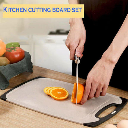 3PCS Wheat Straw Cutting Board Kitchen Chopping Board for Vegetables Meat Fruit