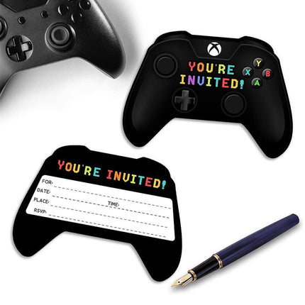 30set Gamepad Theme Party Invitation Cards Video Game Birthday Party Invites Set