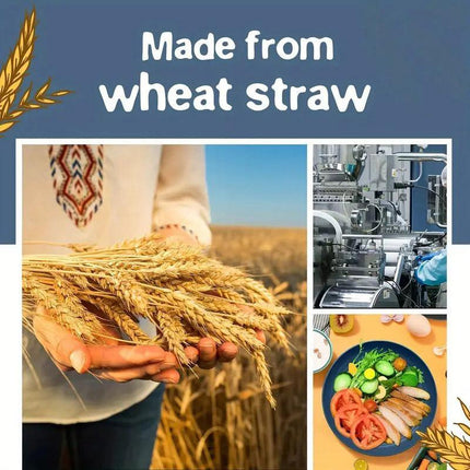16Pcs Wheat Straw Dinnerware Serving Set Unbreakable Tableware Plates Microwave