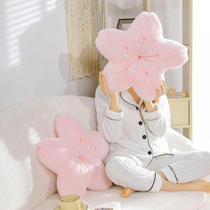 Pink Cherry Blossom Nap Pillow Soft Sleeping Pillow for Office Children Students