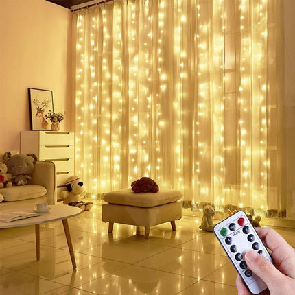3Mx3M 300 LED Fairy String Light Outdoor Garden Wedding Party Curtain Lamp Xmas - Aimall