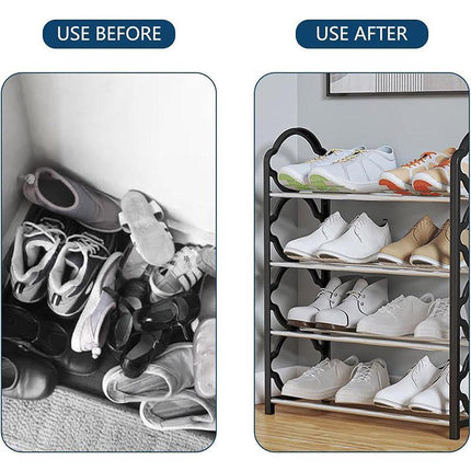 Four Layer Shoe Rack Storage Organizer Multi Tier Shoe Shelf for Entryway Closet