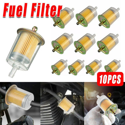 10pcs Motorcycle Fuel Filter Gasoline Cup Transparent Exhaust Detection Filter