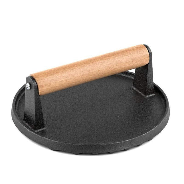 Cast Iron Burger Press Making Hamburger Steak Meat Smasher Utensils Grill BBQ - Aimall