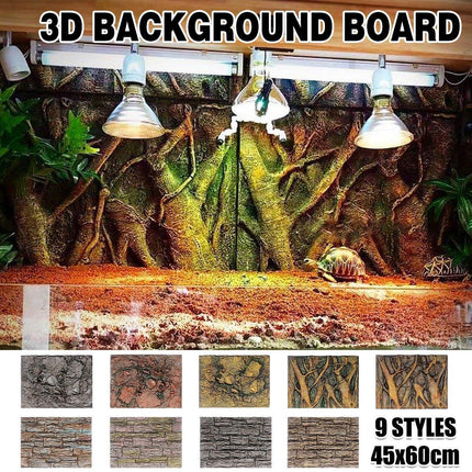 Pet Reptile Tank Board 3D Foam Backgrounds and Habitat Decoration 9 Styles - Aimall