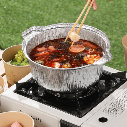 10PCS Duty Aluminum Foil Pots for Hotpot Camping Picnic Tinfoil field cutlery