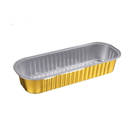 50 PCS Thickened Foil Box with Plastic Lid Rectangular Aluminum Foil