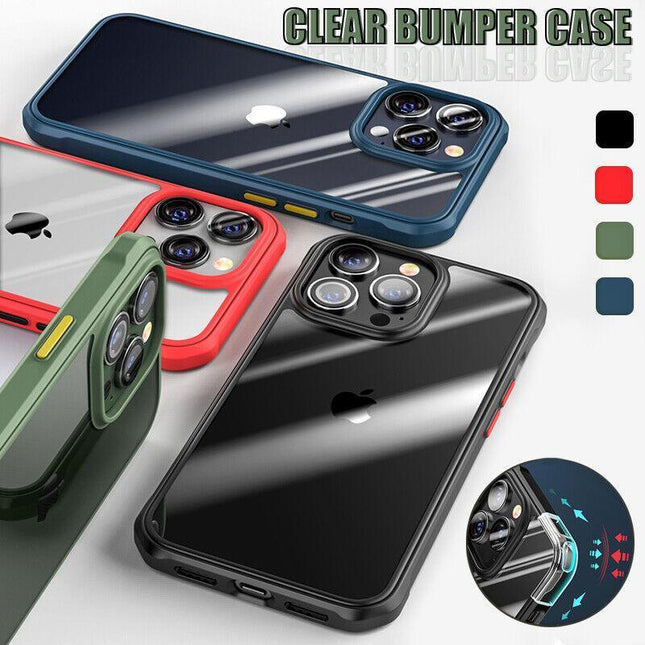 Shockproof Clear Bumper Case For iPhone 13 Pro Max Phone Back Cover Protective Green - Aimall