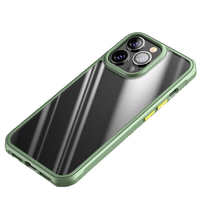 Shockproof Clear Bumper Case For iPhone 13 Pro Max Phone Back Cover Protective Green - Aimall