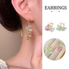Handmade Colorful Gravel Bead Drop Earrings Women Girls Trendy Fashion