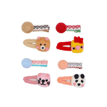 Cute Cartoon Cube Animal Hairpin Fall Winter Fashion Hair Accessories for Women